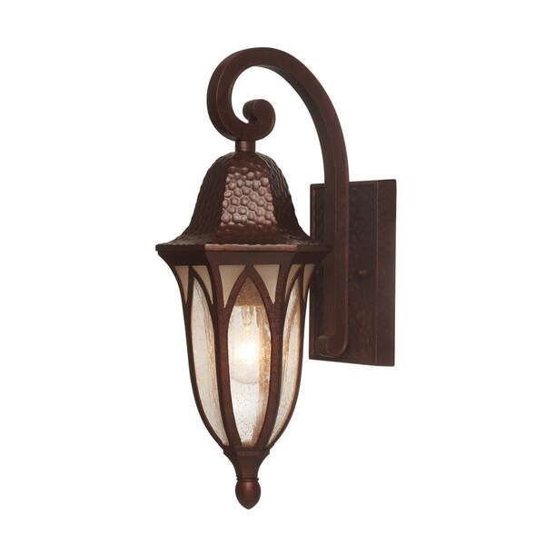 Designers Fountain Berkshire 18 in 1Light Burnished Antique Copper Wall Lantern with Clear Frosted Seedy Glass 20611-BAC - main